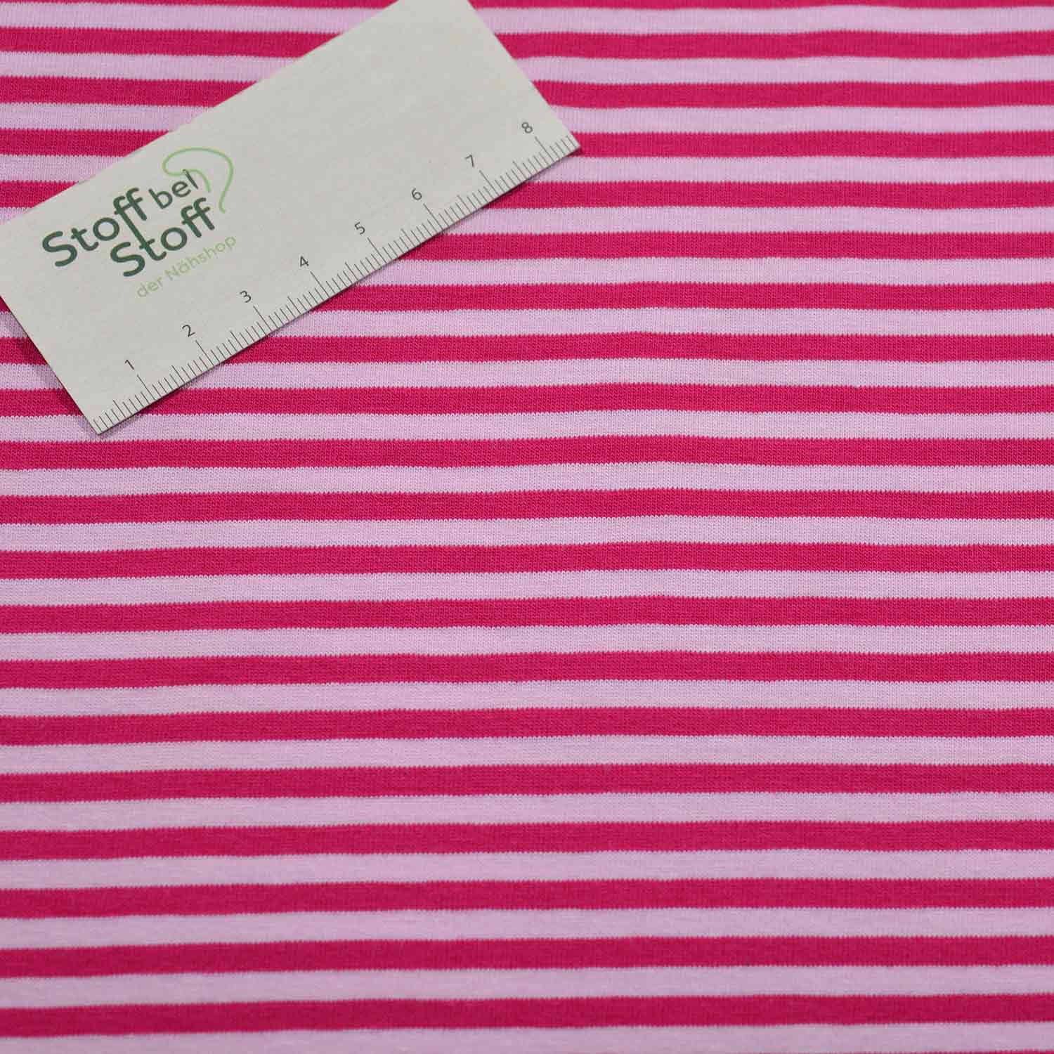Baumwoll-Jersey Streifen Fuchsia/Hellrosa SBS11141 1221/1202 Baumwoll-Jersey Streifen Fuchsia/Hellrosa SBS11141 1221/1202
