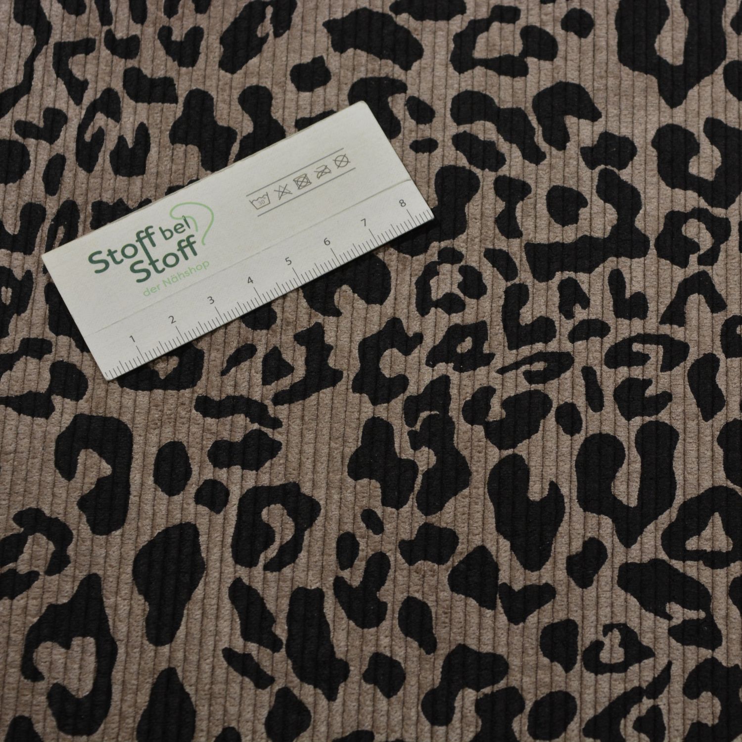Waffelcord "Leopard Camel-Taupe" - SBS12551