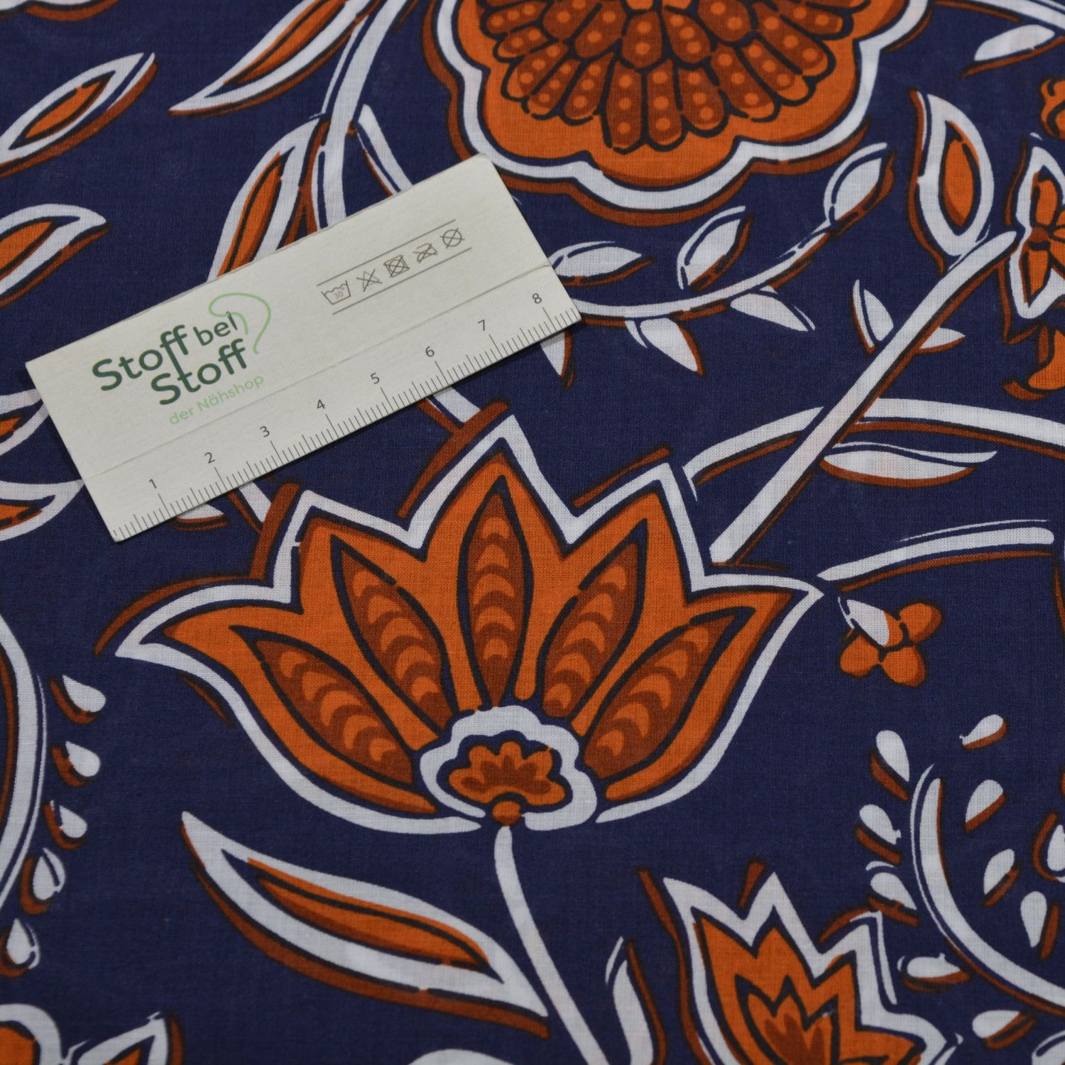 Baumwolle-Voile "Retro Bloom Midnight" - SBS12758