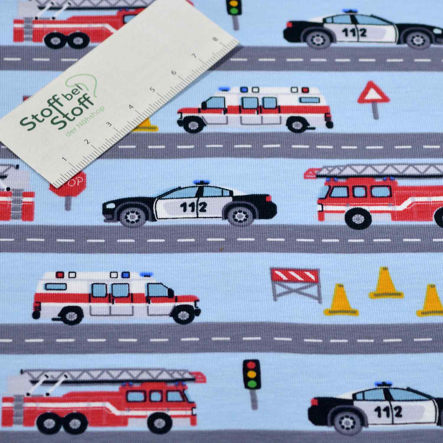 Baumwoll-Jersey "Feuerwehreinsatz" SBS10274 Baumwoll-Jersey "Feuerwehreinsatz" SBS10274