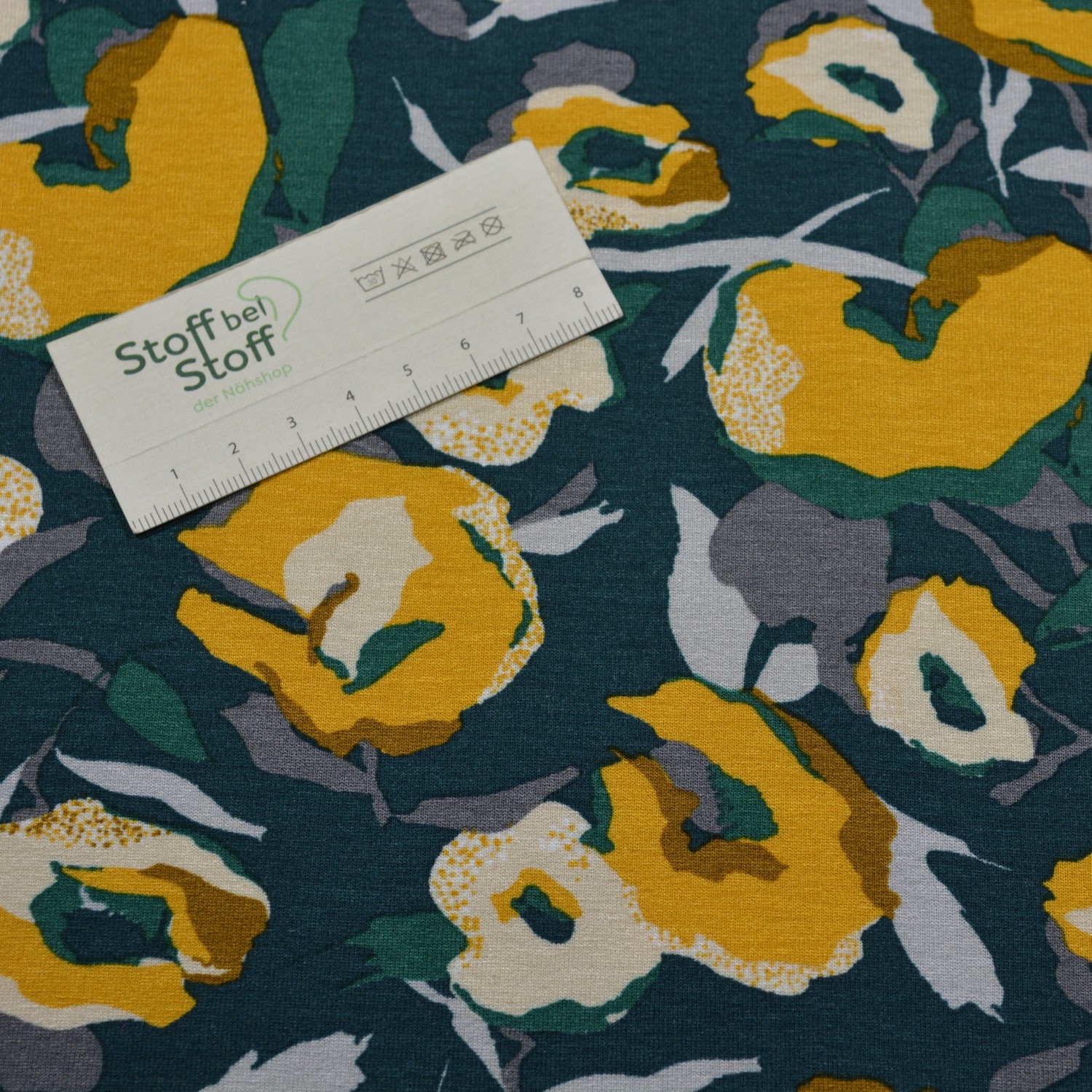 Viskose Jersey "Gelbe Blüten" SBS12516