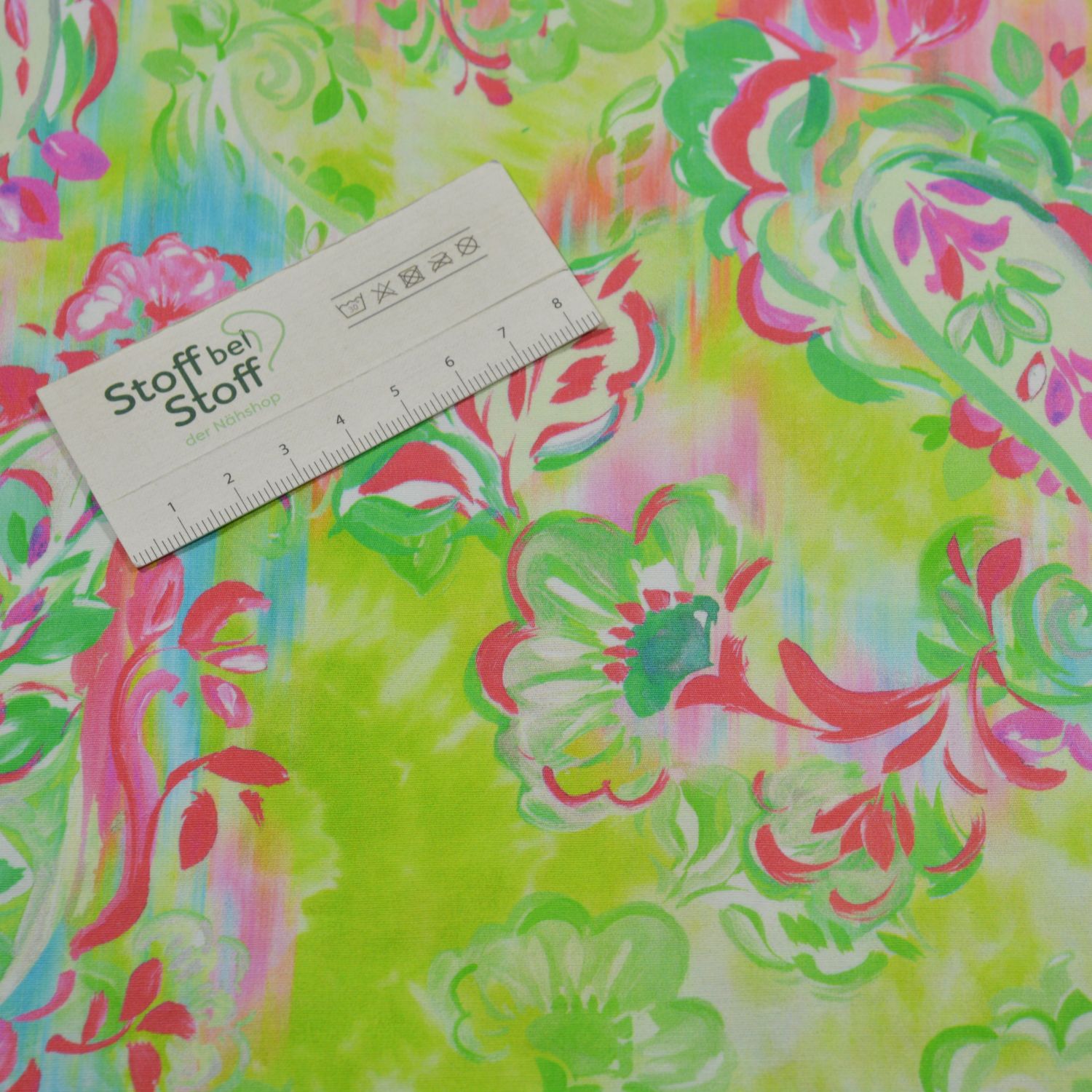 Baumwoll-Stretch "Neon Garden" - SBS12754