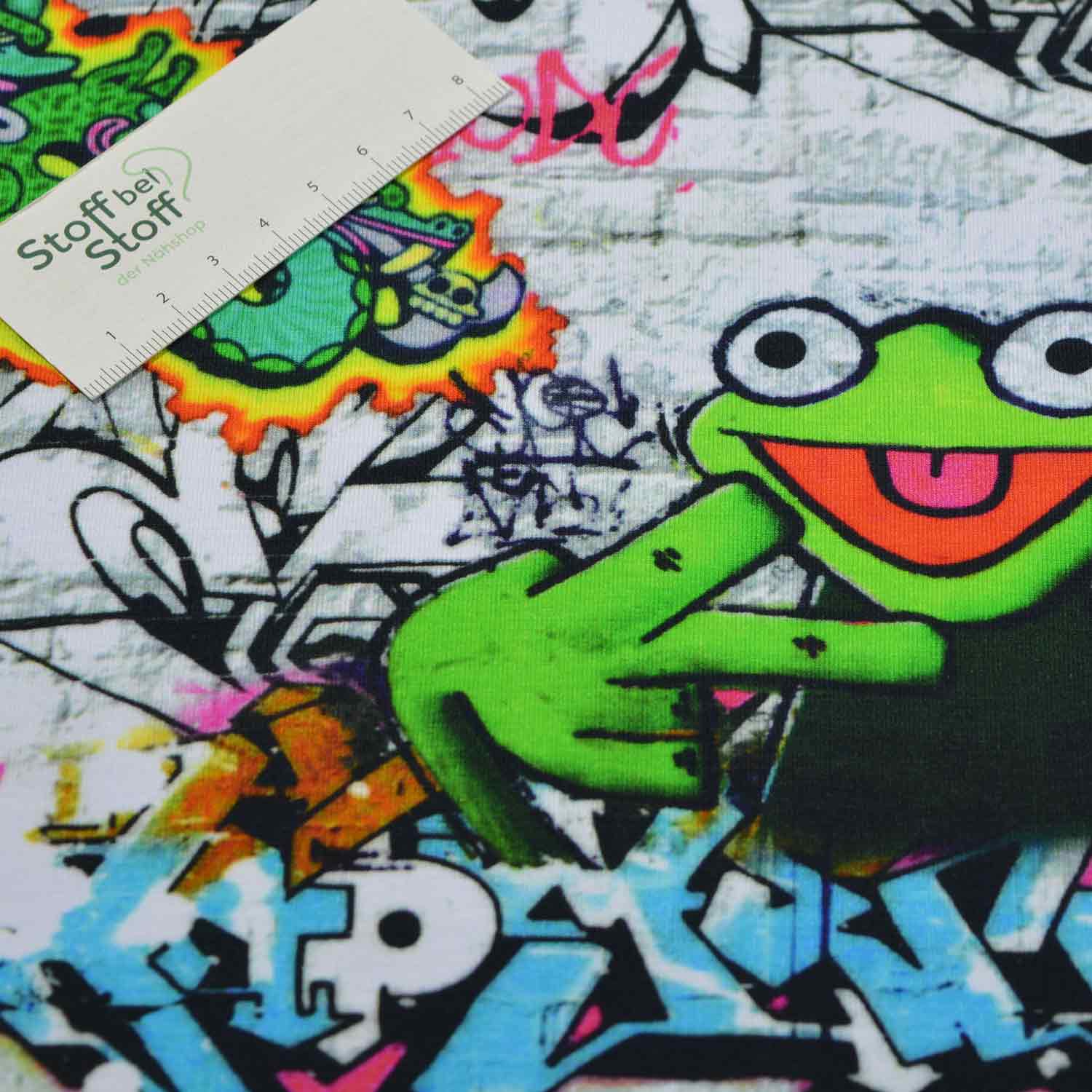 Baumwoll-Jersey "Frosch Graffiti" SBS10513