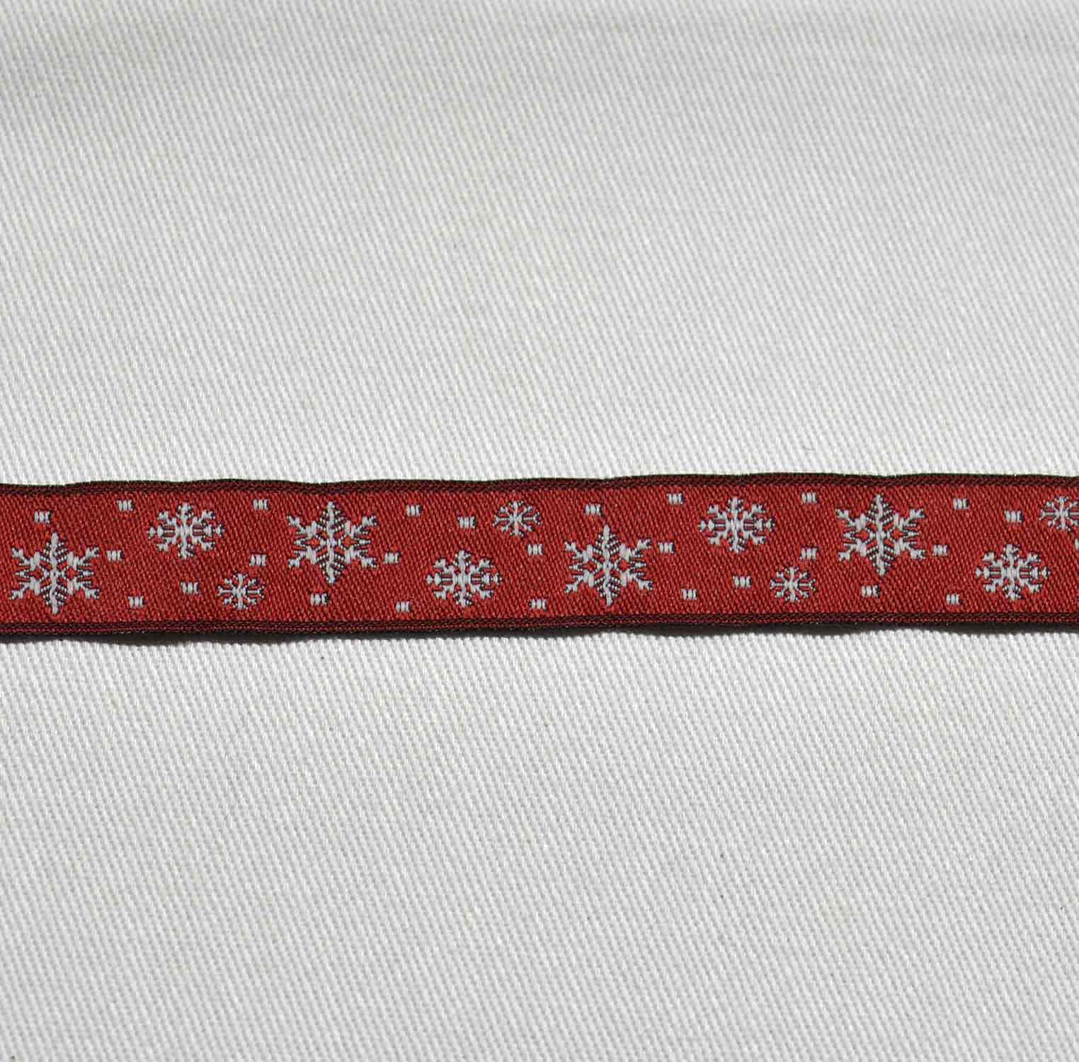 Webband "Schneeflocken Rot" Webband "Schneeflocken Rot"