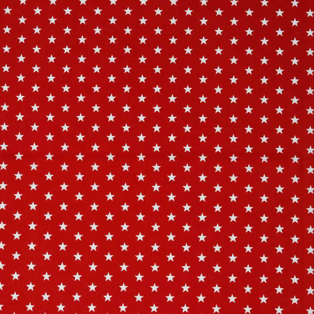 Baumwolle mit mittleren Sternen in rot - 1230 Baumwolle mit mittleren Sternen in rot - 1230