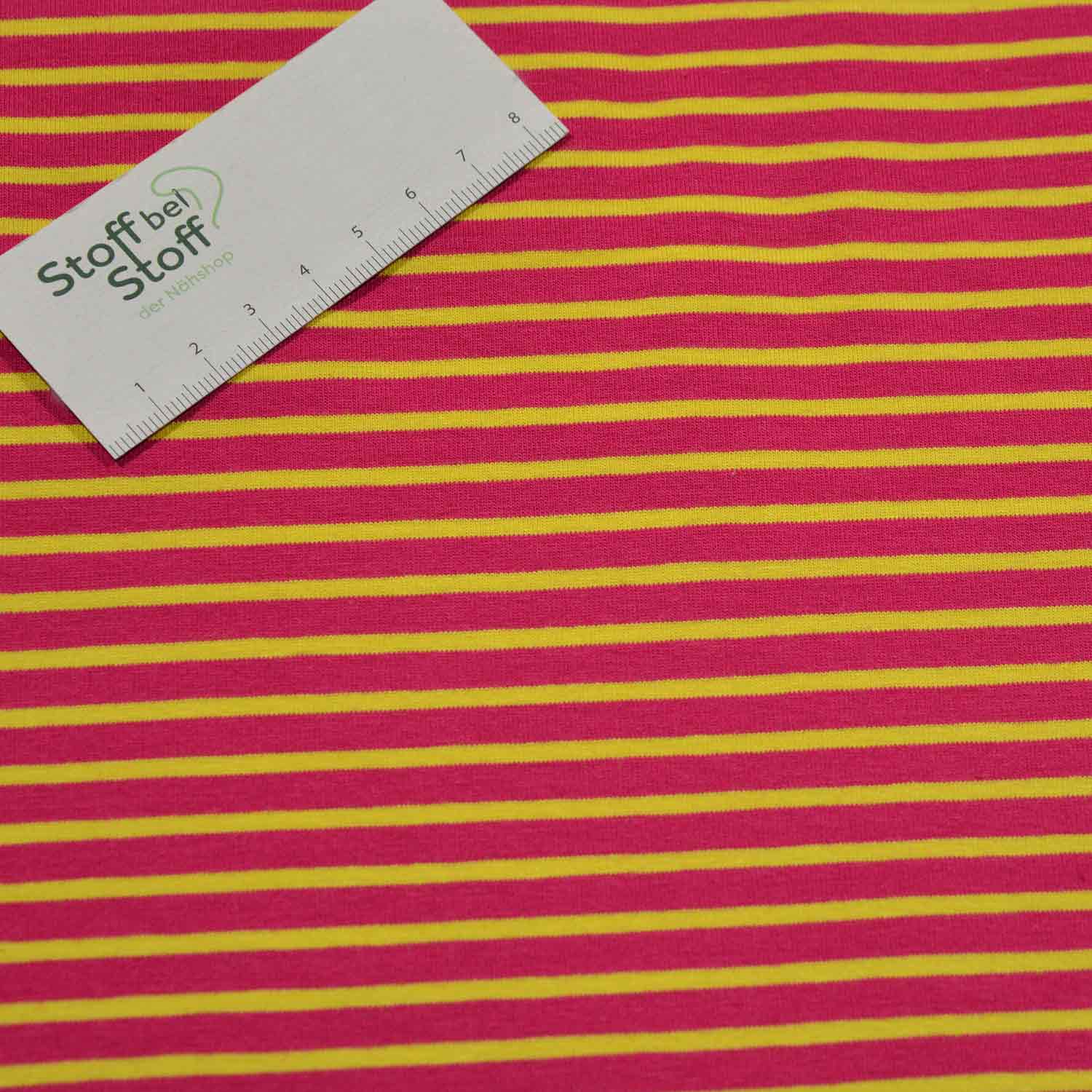 Jersey Stoff Gelb Streifen Gelb Gestreifter Stoff Baumwollstoff