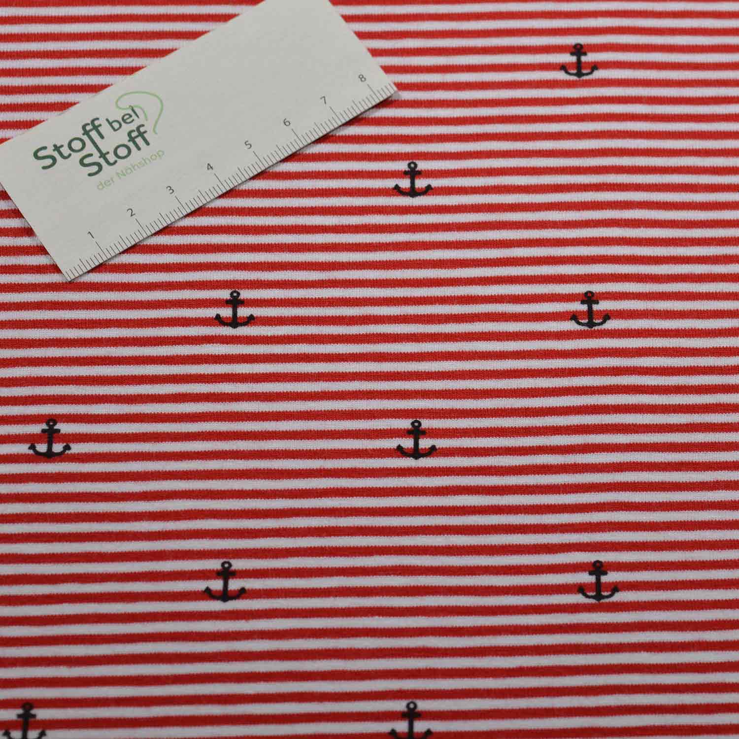 Baumwoll-Jersey "Ringel und Anker" SBS11124 Baumwoll-Jersey "Ringel und Anker" SBS11124