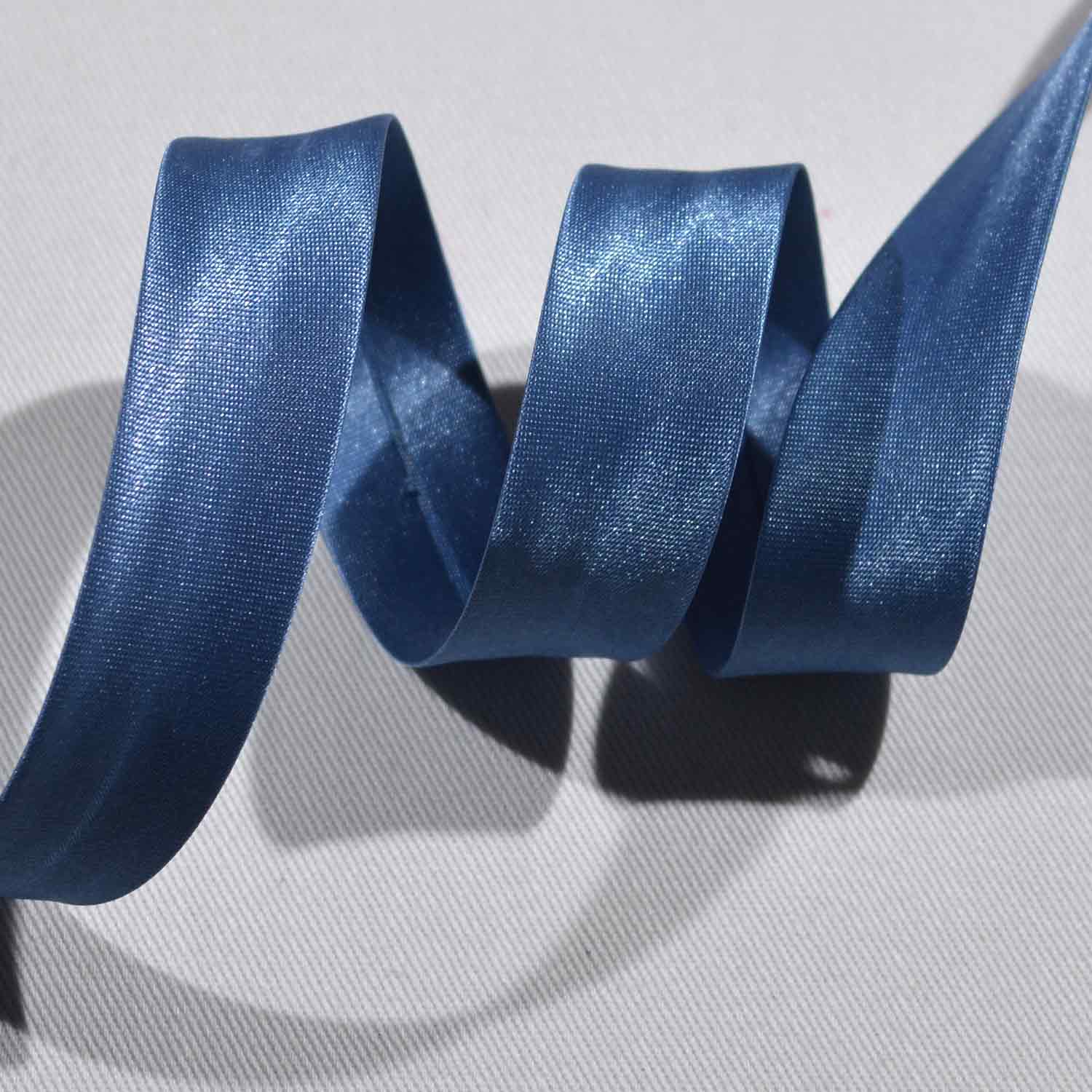 Schrägband 20mm Satin uni Indigo 1110 Schrägband 20mm Satin uni Indigo 1110