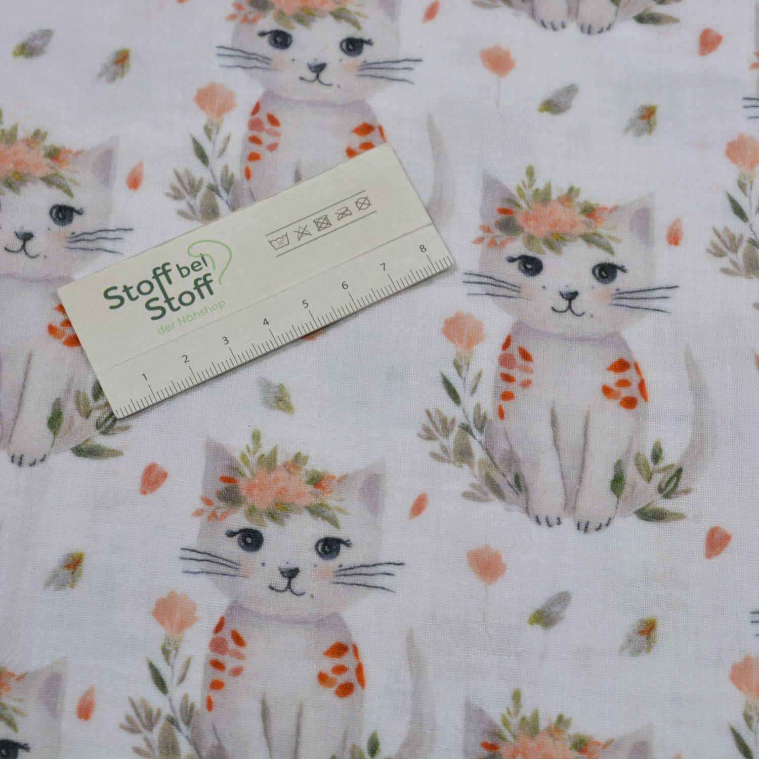 Musselin "Blütenkatzen"- SBS12804