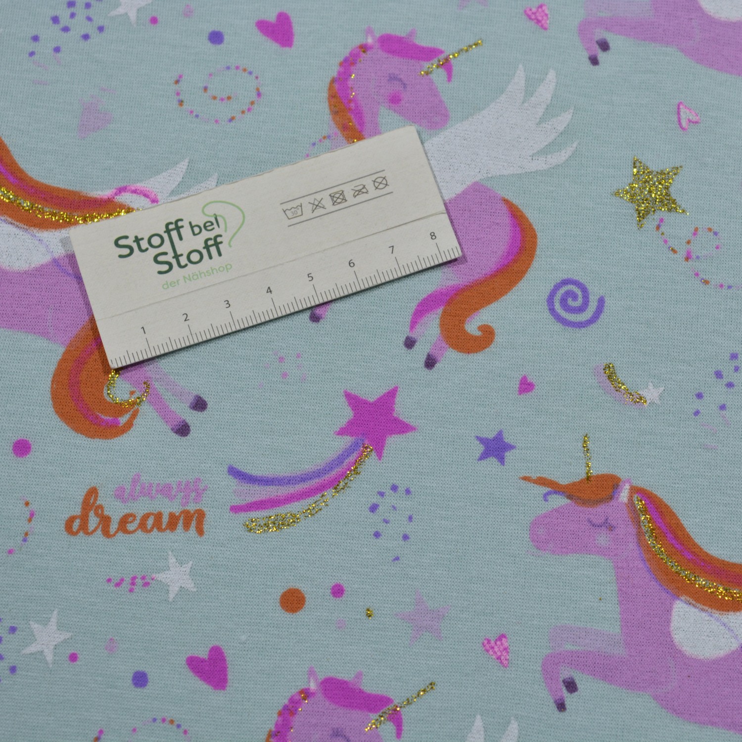 Alpenfleece Einhorn Kuschelig Glitzernd Stoff bei Stoff