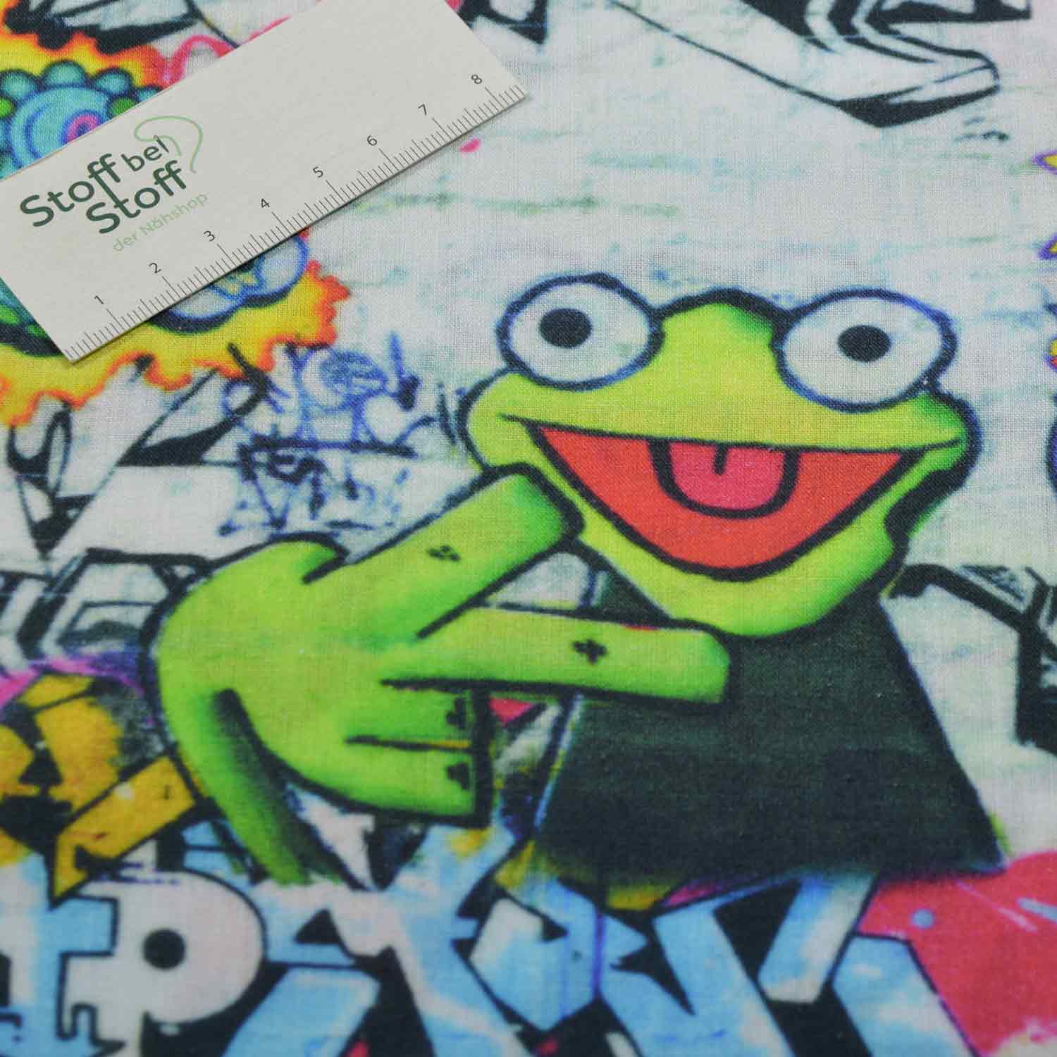 Baumwolle "Frosch Graffiti" - SBS10525 Baumwolle "Frosch Graffiti" - SBS10525