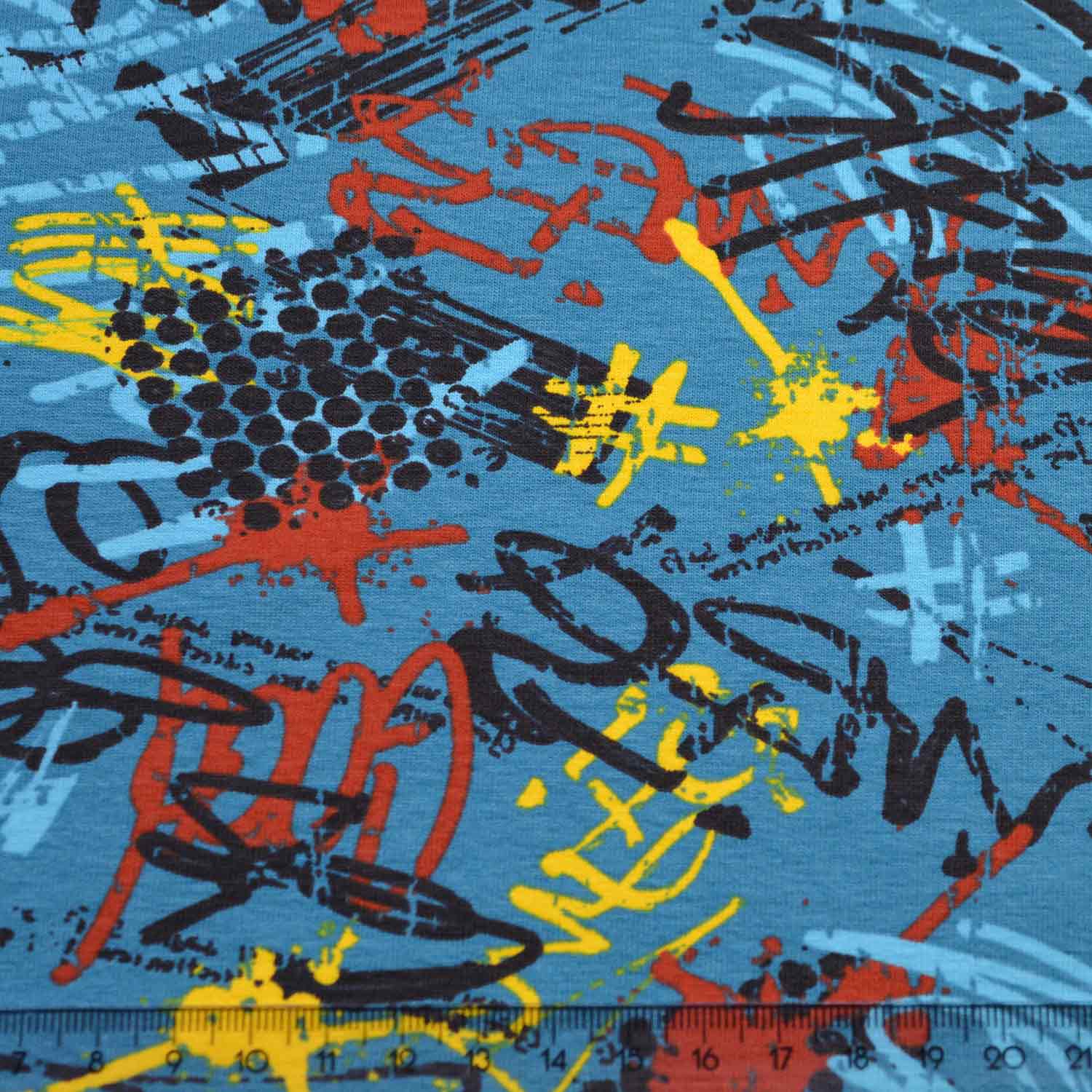 Baumwoll-Jersey "Graffiti" SBS10087 Baumwoll-Jersey "Graffiti" SBS10087