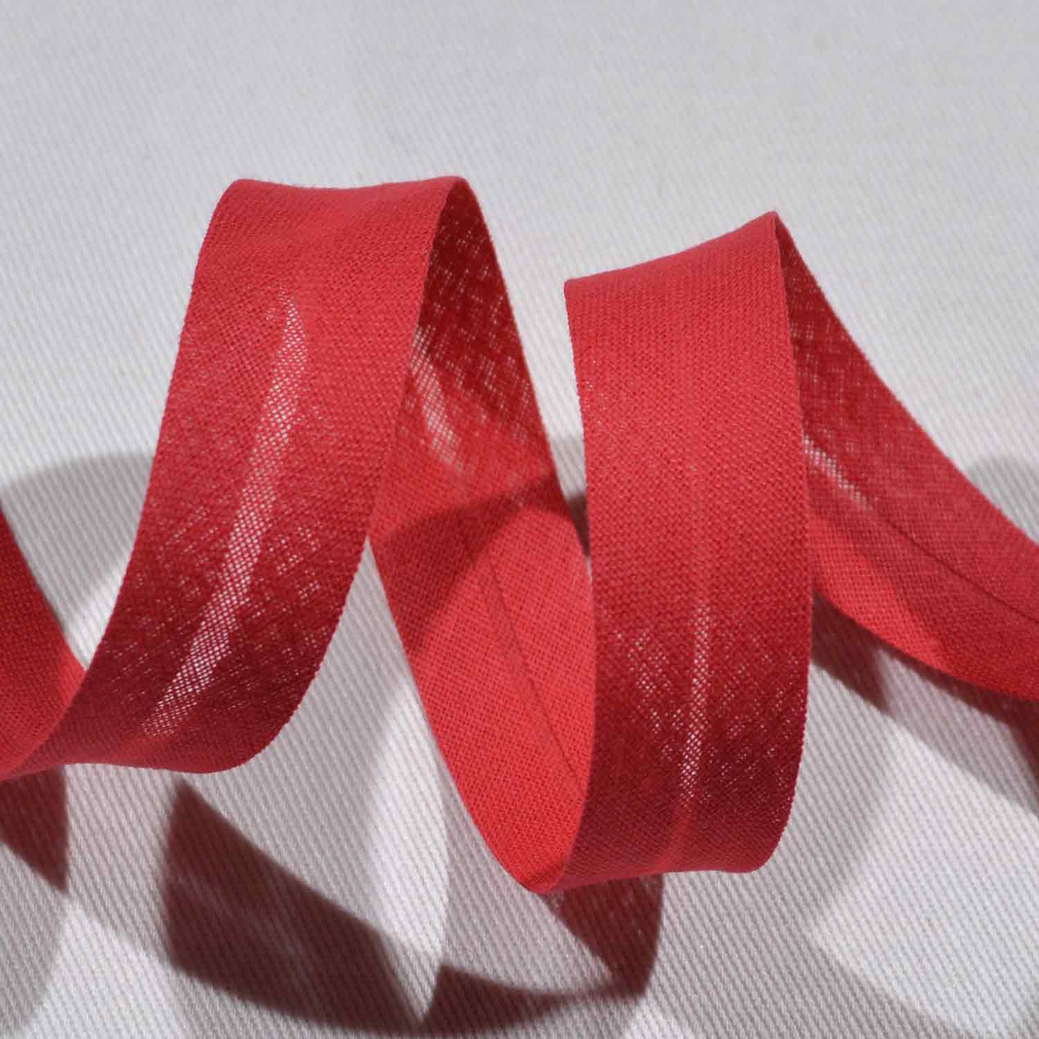 Schrägband 20mm Baumwolle uni - Rot 1230 Schrägband 20mm Baumwolle uni - Rot 1230