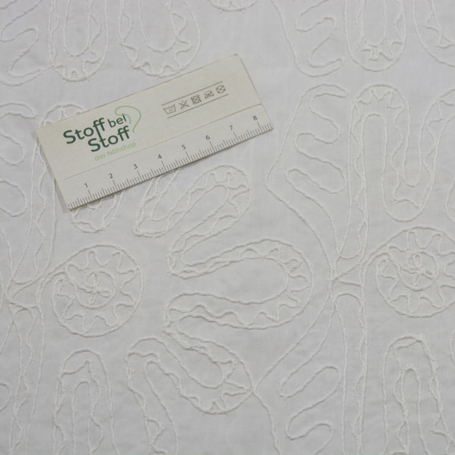 Baumwolle "Weiße Blumenstickerei" - SBS12764