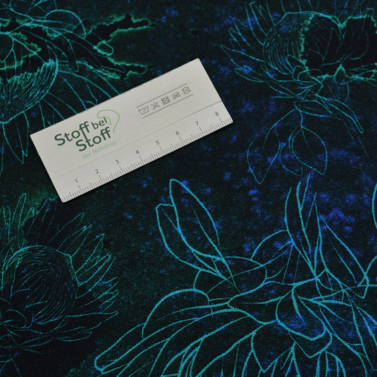 Sommersweat angeraut "MidnightBloom" SBS12498