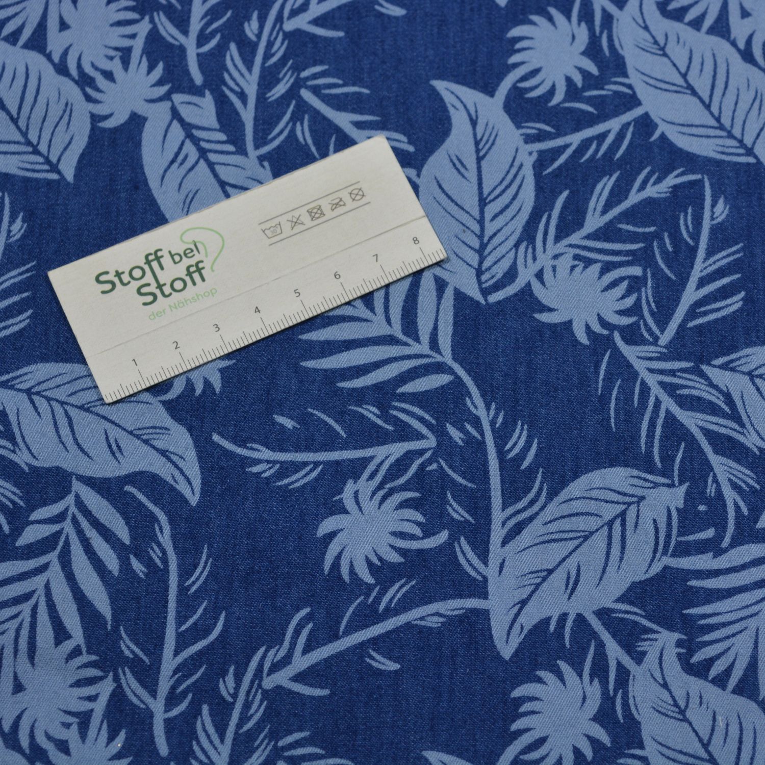 Baumwolle "Denim Leaves" - SBS12796