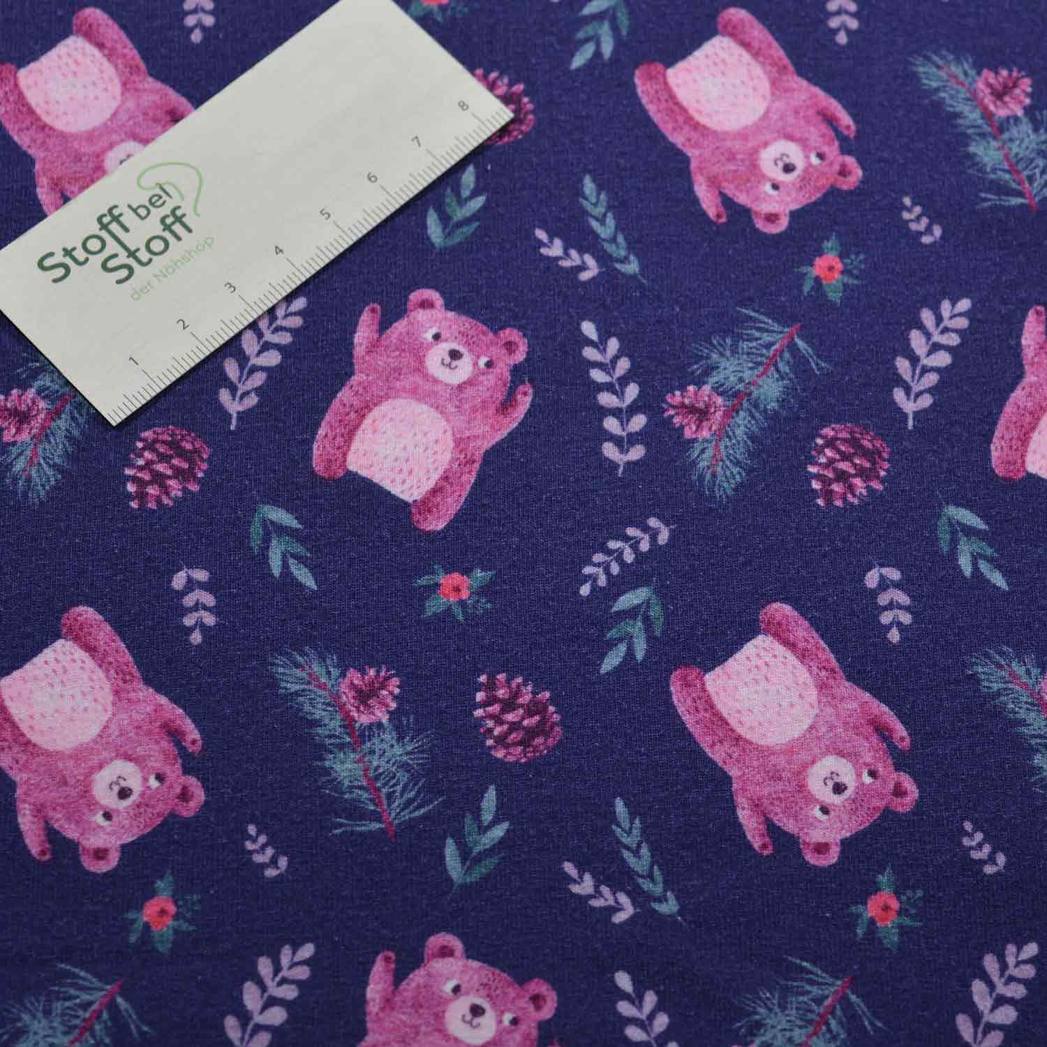 French Terry "Happy Bear" - SBS10992 French Terry "Happy Bear" - SBS10992
