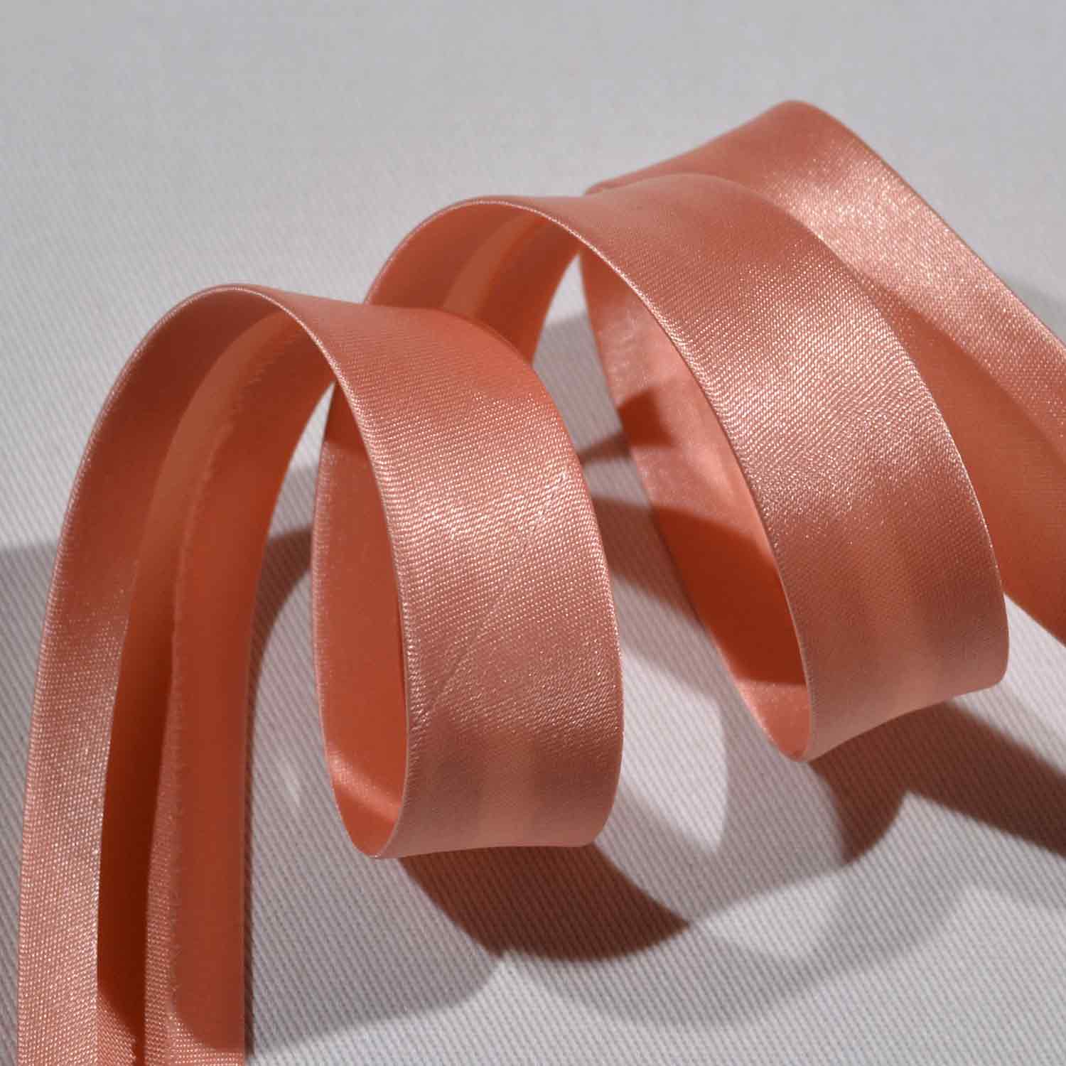 Schrägband 20mm Satin uni Koralle 1212