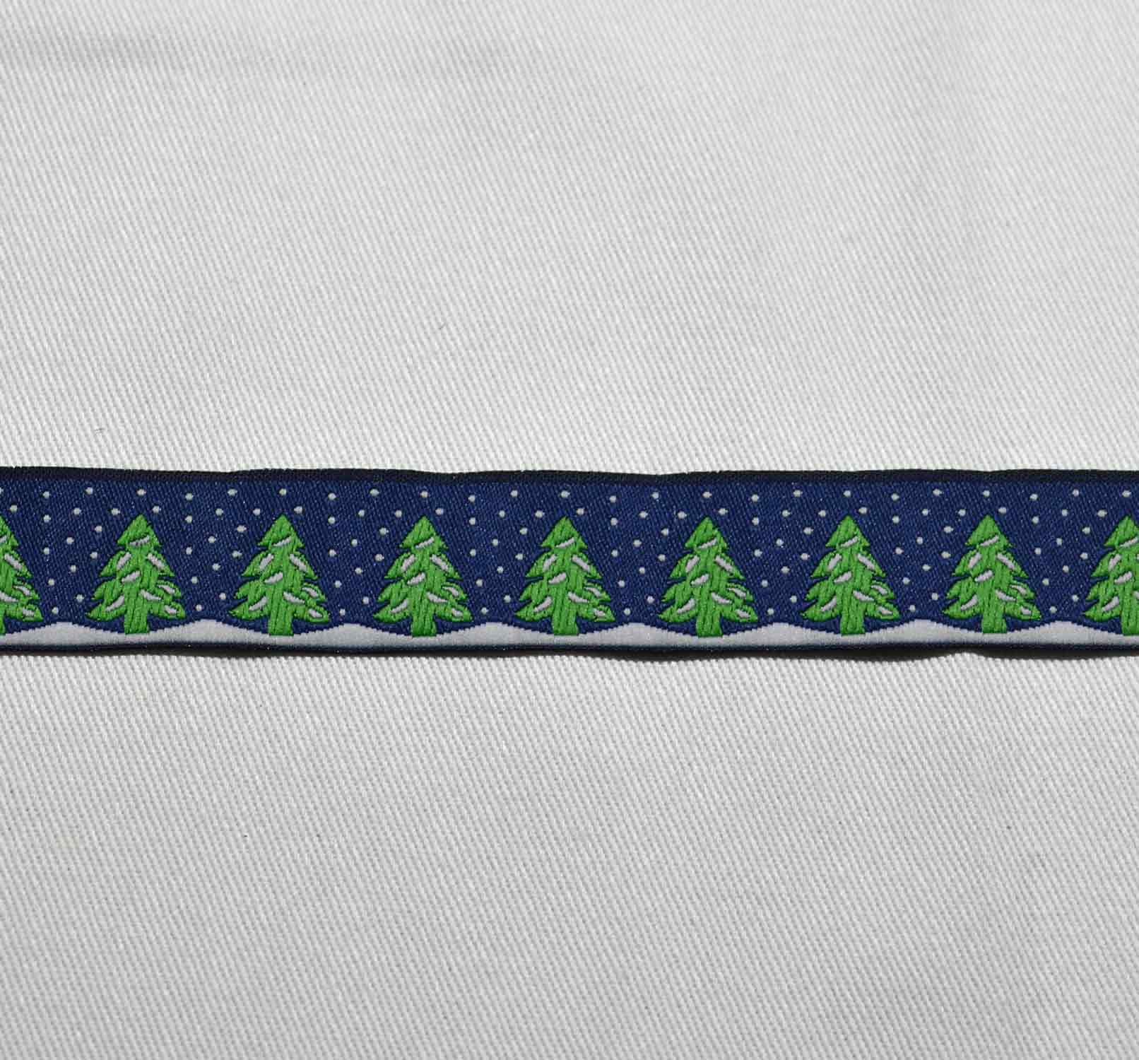 Webband "Tannen im Schnee Blau" Webband "Tannen im Schnee Blau"