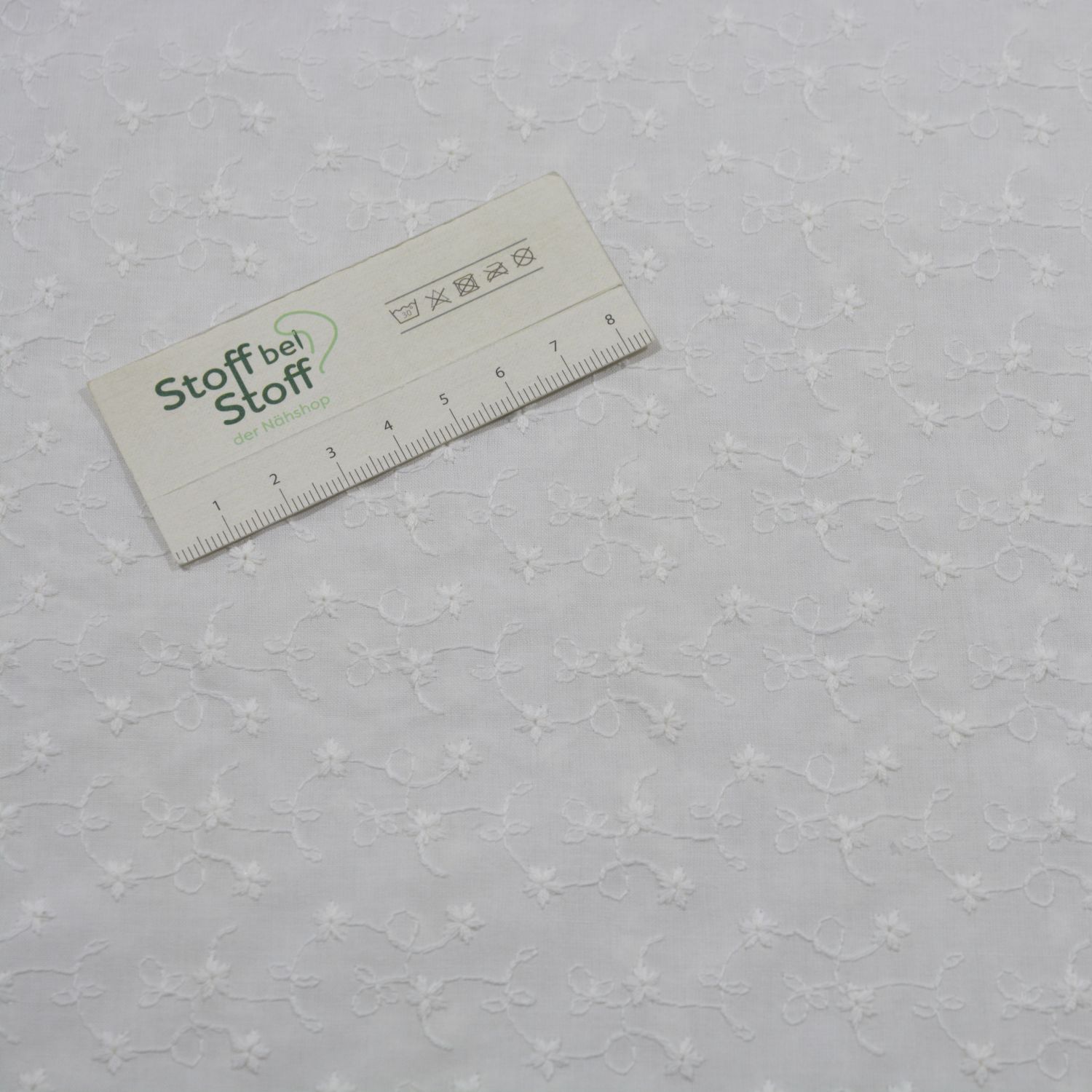 Baumwolle "Blütenstickerei Weiß" - SBS12792
