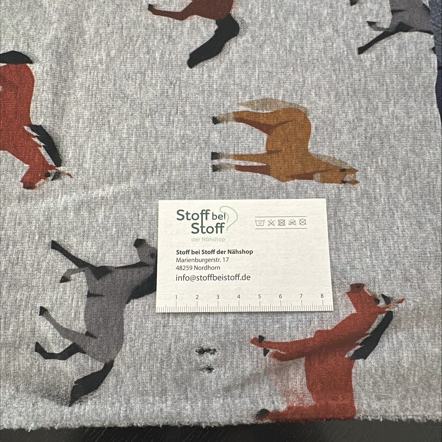 70% Rabatt B-Ware 1 Meter Alpenfleece "Pferde" - SBS10849 