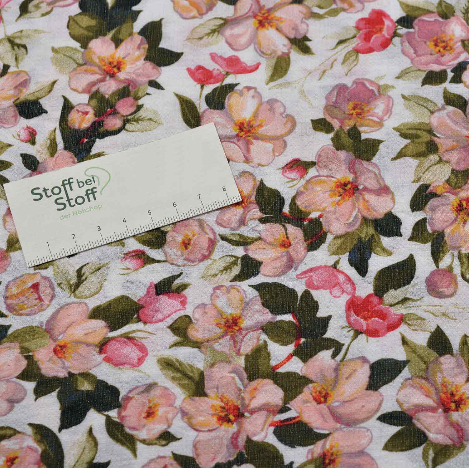 Viskose Crepe "Heckenrosen" - SBS11444