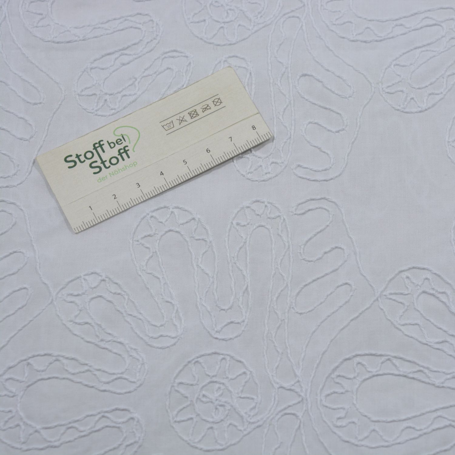 Baumwolle "Weiße Ornamentstruktur" - SBS12793